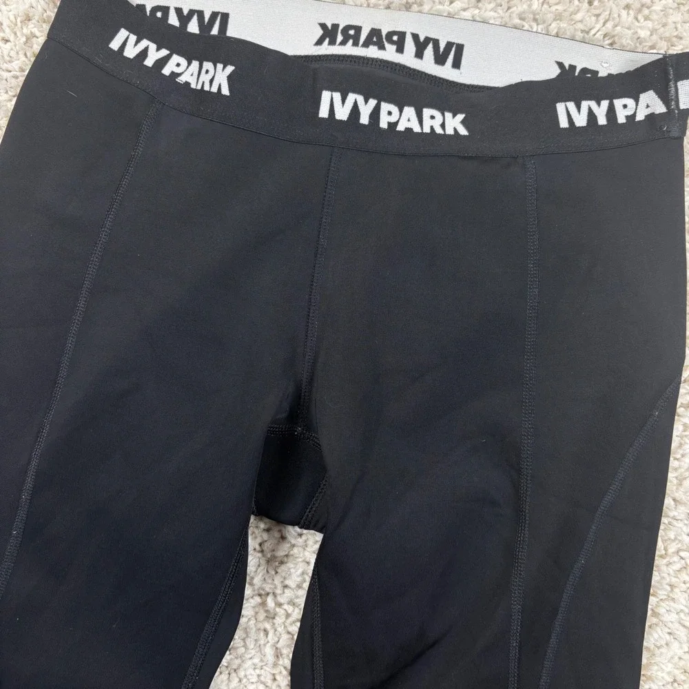 Ivy Park Leggings Womens Size M Black Logo Waistband Activewear 29L13JBLK